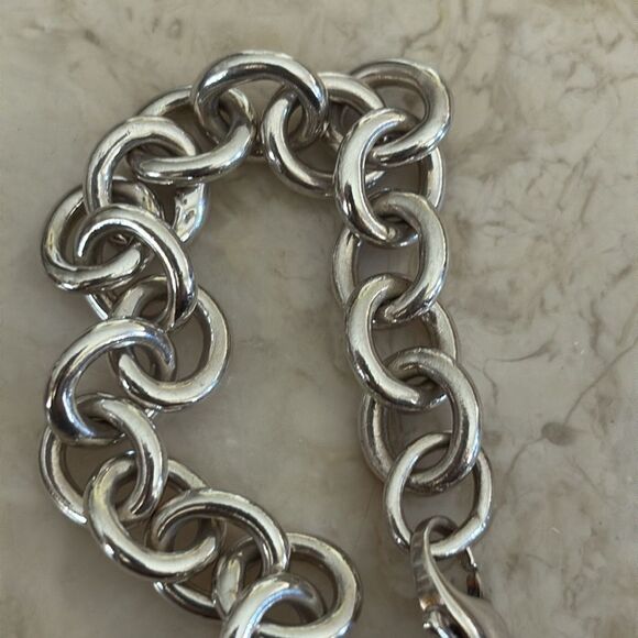 Tiffany & Co. 925 Sterling Silver Round Tag Chunky Link Bracelet Vintage Rare - Picture 5 of 7